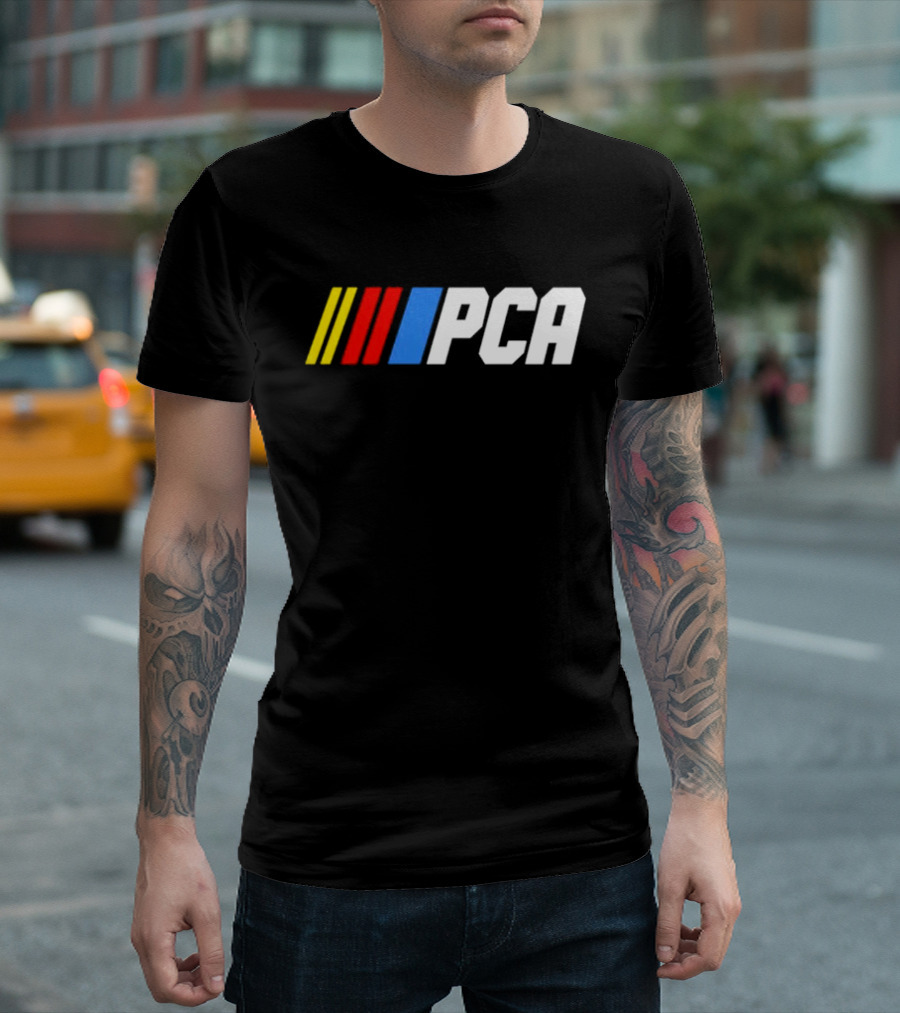 PCA NASCAR Racing Logo Style With Color Stripes T-Shirt
