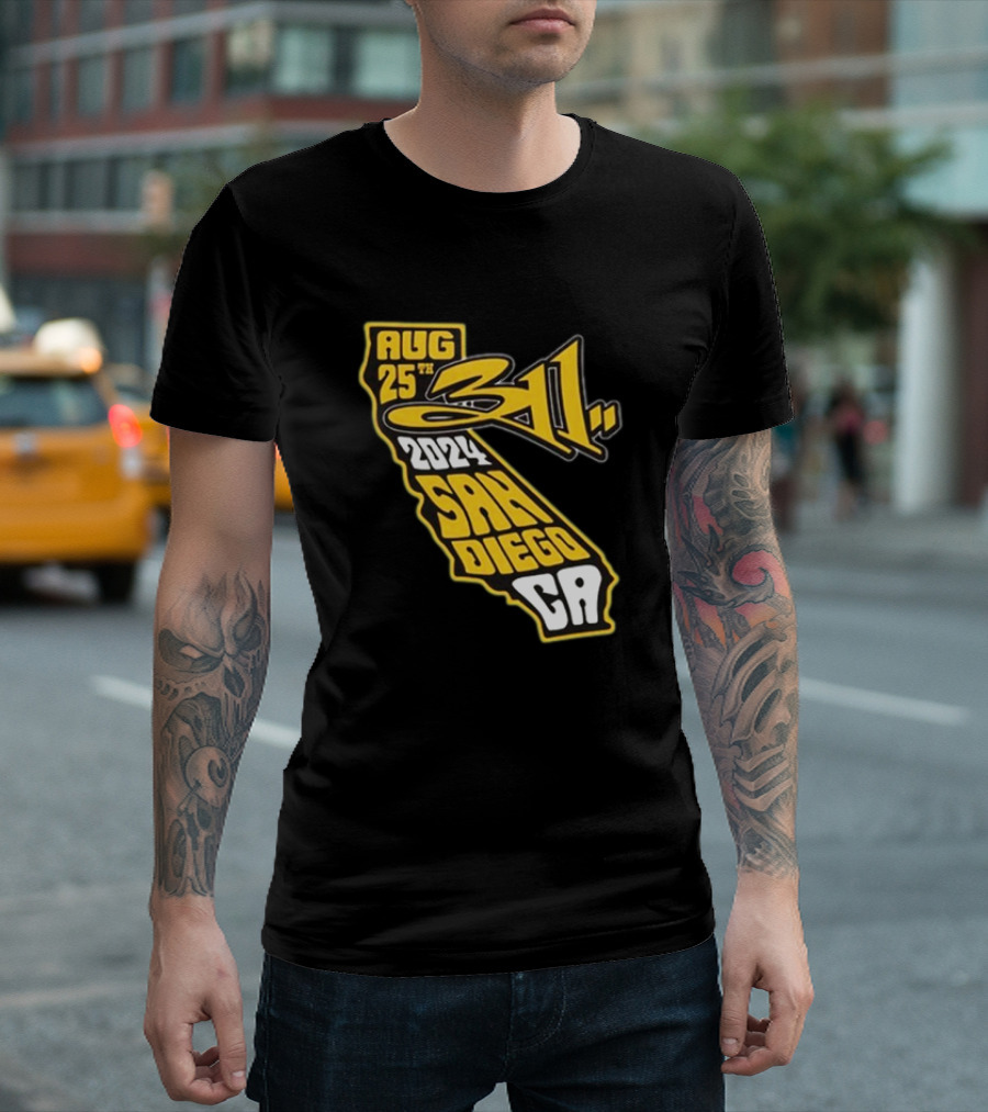 311 San Diego CA August 25 2024 Tour California Shape T-Shirt