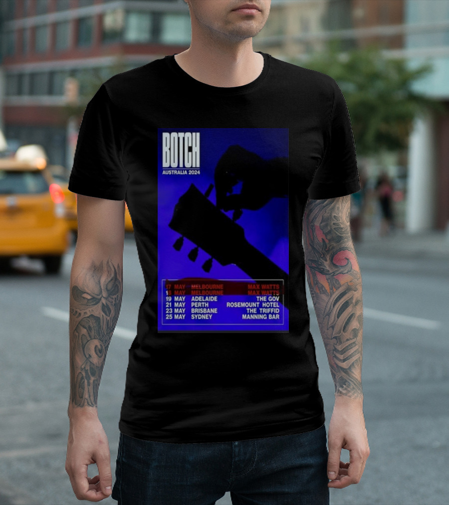 Botch Australia 2024 Tour Dates May 17 Melbourne 19 Adelaide 21 Perth 23 Brisbane 25 Sydney T-Shirt