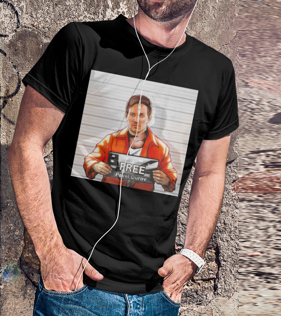 Free Pavel Durov Mugshot Cartoon T-Shirt