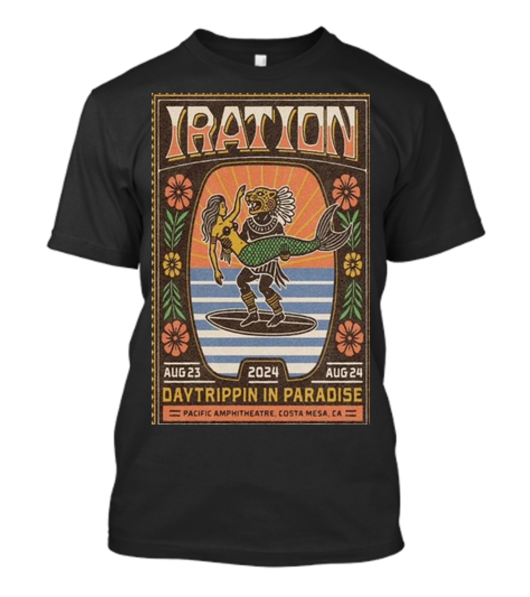 Iration August 23-24 2024 Daytrippin In Paradise Pacific Amphitheatre Costa Mesa CA T-Shirt