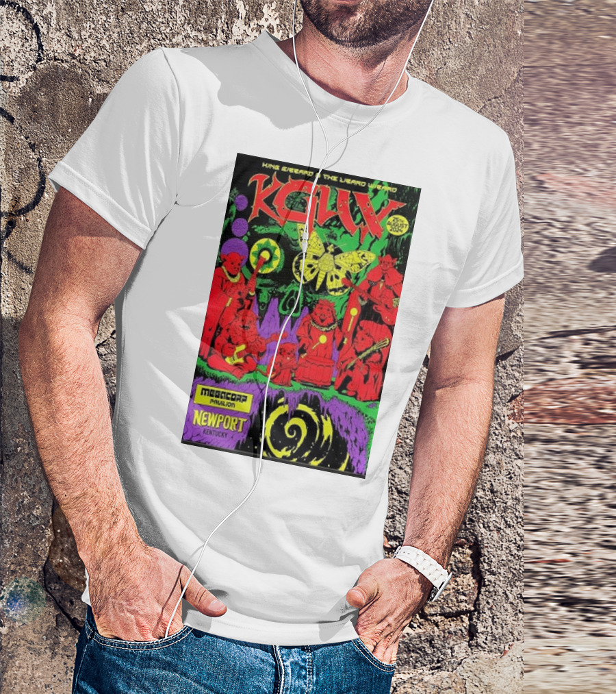 King Gizzard And The Lizard Wizard Aug 25 2024 Megacorp Pavilion Newport KY Concert Poster Psychedelic T-Shirt