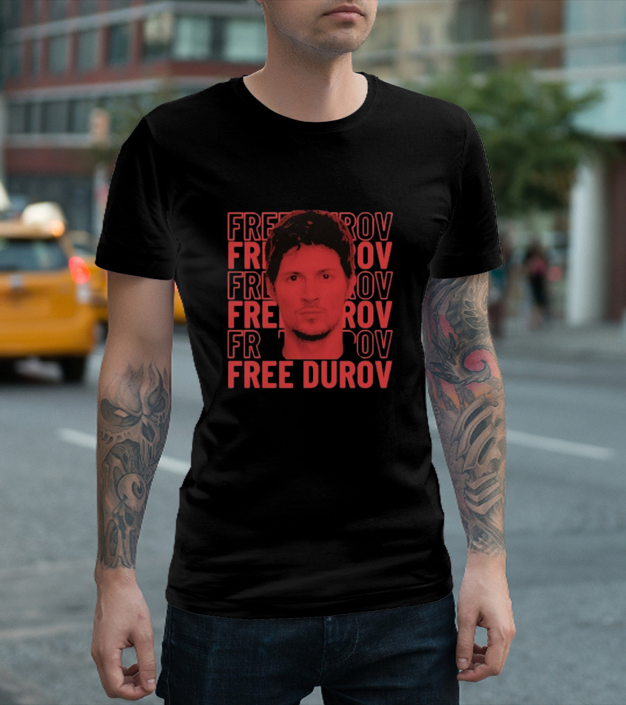 FREE DUROV Pavel Durov Stacked Repeat T-Shirt
