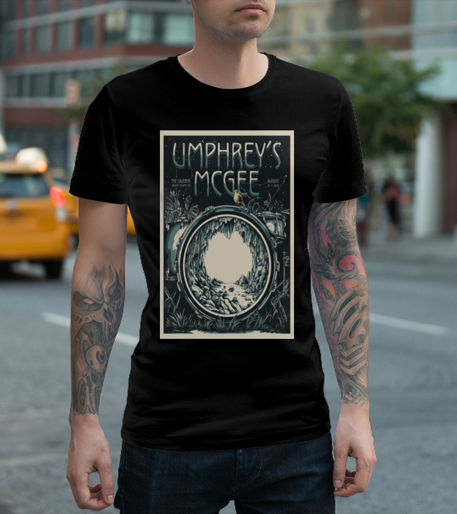 Umphrey’s McGee August 25 2024 The Caverns Pelham TN Drum Cave Scene T-Shirt