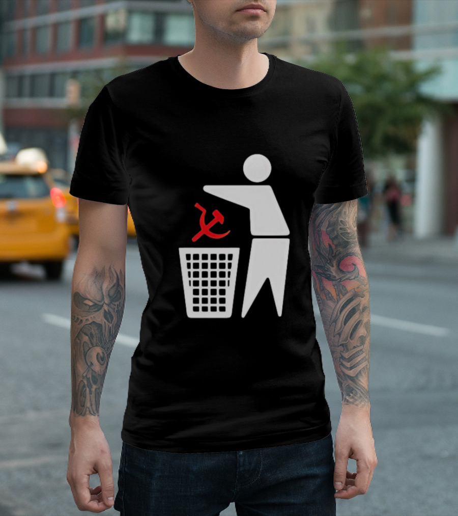 Communism Trash Can Hammer Sickle Disposal T-Shirt