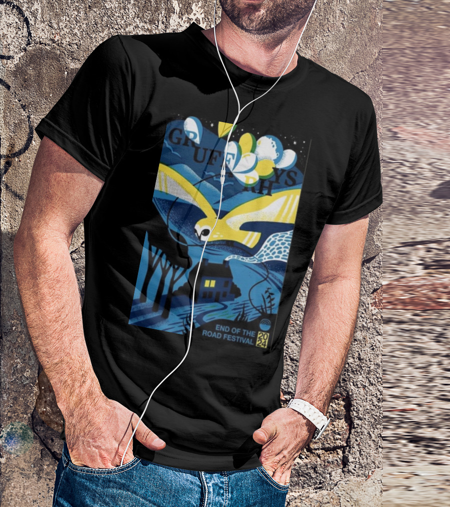 Gruff Rhys End Of The Road Festival Aug 29-Sep 1 2024 Vibrant Night Bird Scene T-Shirt