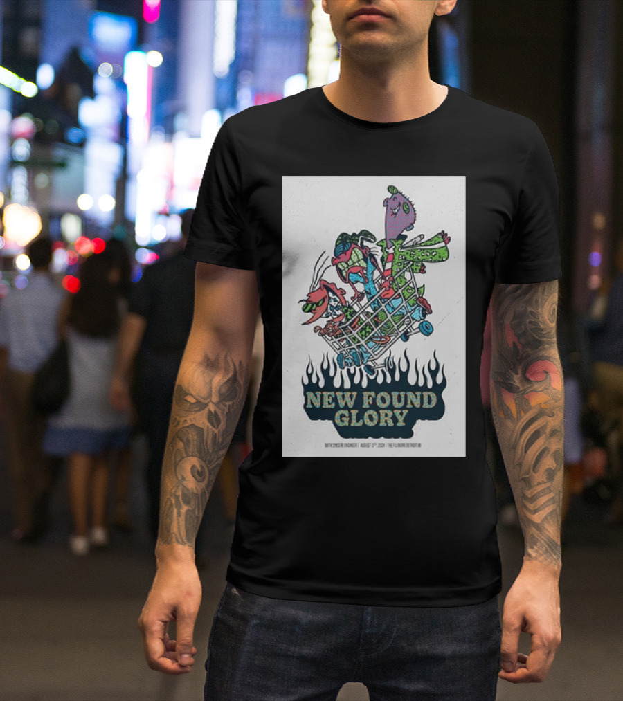 New Found Glory Concert August 27th 2024 The Fillmore Detroit MI Rugrats Characters In Shopping Cart T-Shirt