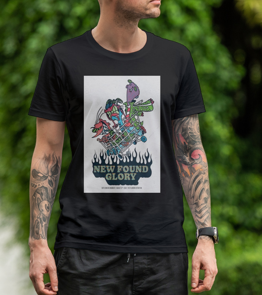 New Found Glory Concert August 27th 2024 The Fillmore Detroit MI Rugrats Characters In Shopping Cart T-Shirt