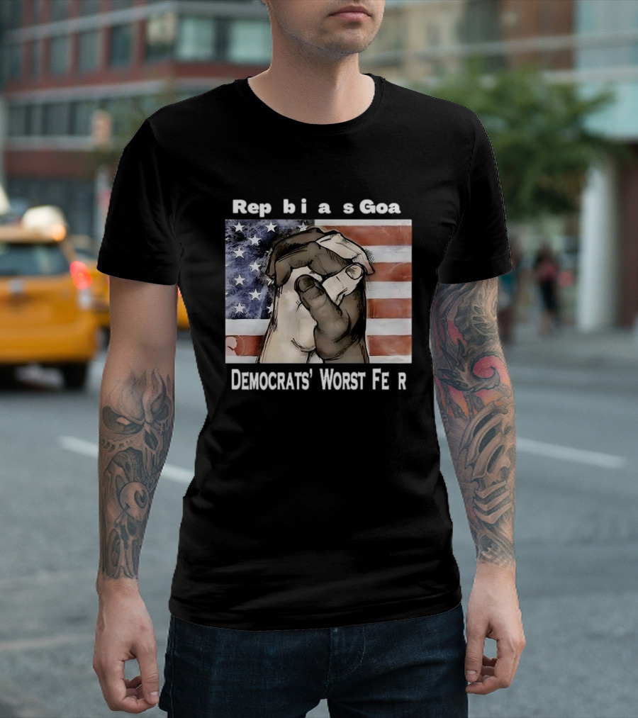 Republicans Goal Democrats' Worst Fear American Flag Handshake T-Shirt