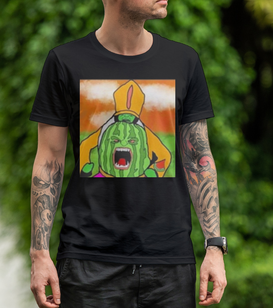 Angry Watermelon Priest In Colorful Robes T-Shirt