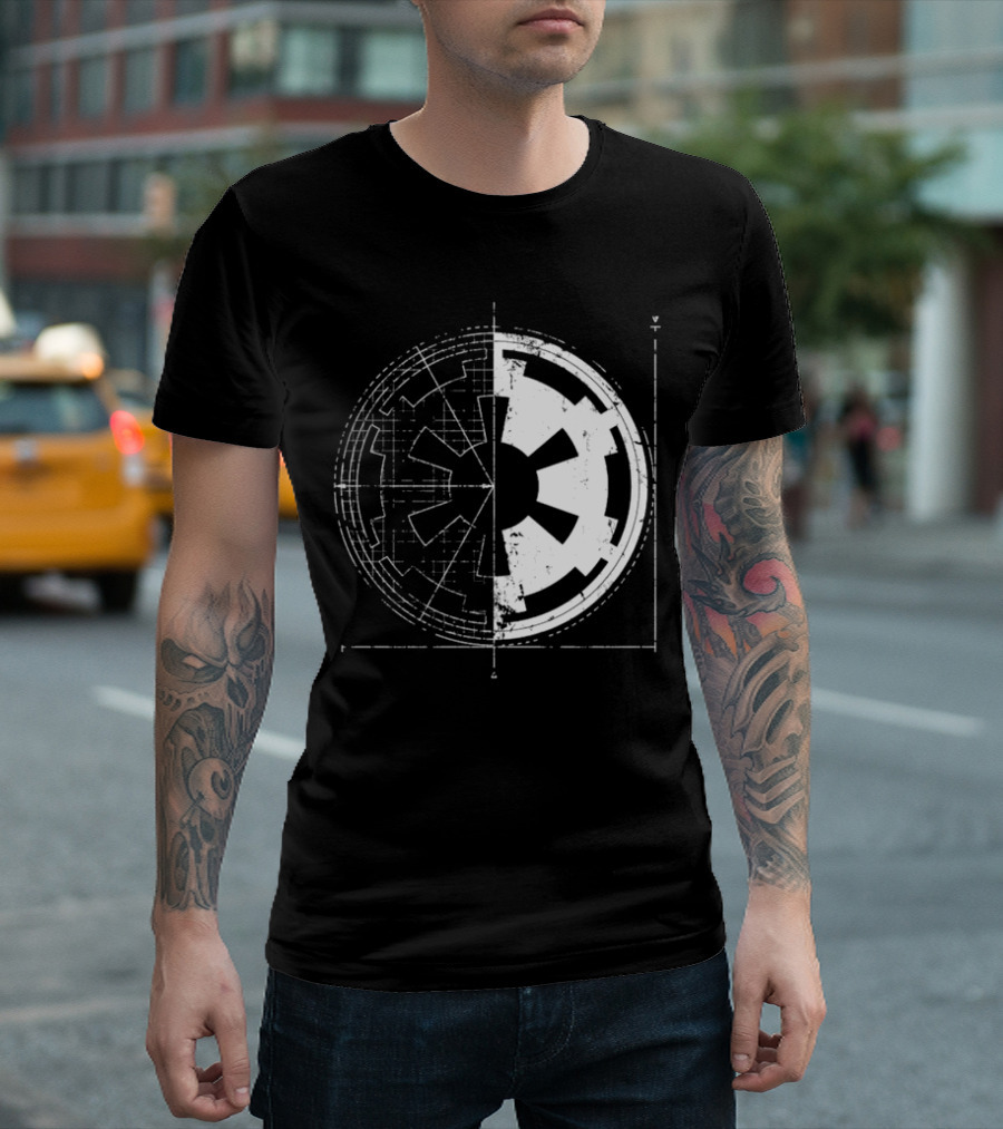 Galactic Empire Emblem Blueprint Schematic Diagram T-Shirt