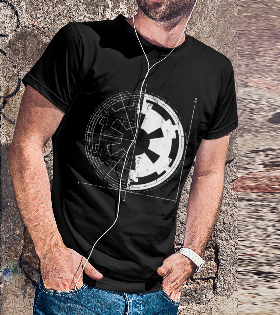 Galactic Empire Emblem Blueprint Schematic Diagram T-Shirt