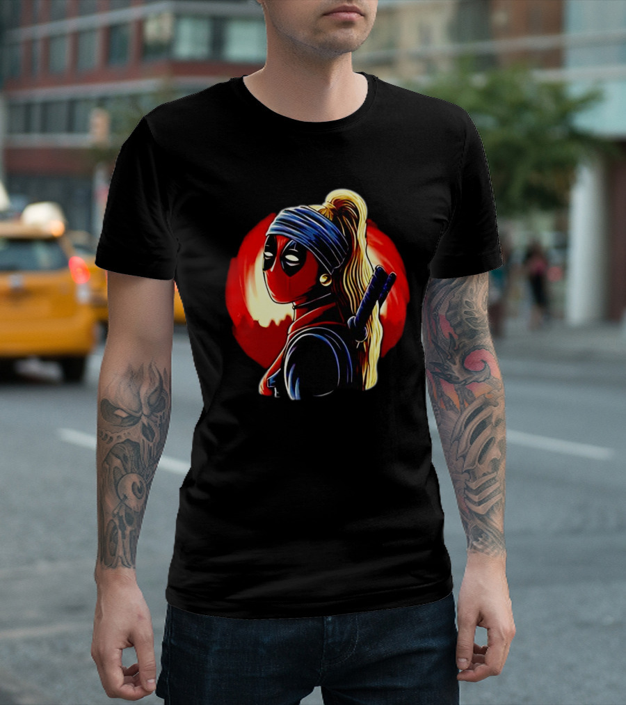 Ladypool Meets Vermeer’s Girl with a Pearl Earring Fusion T-Shirt