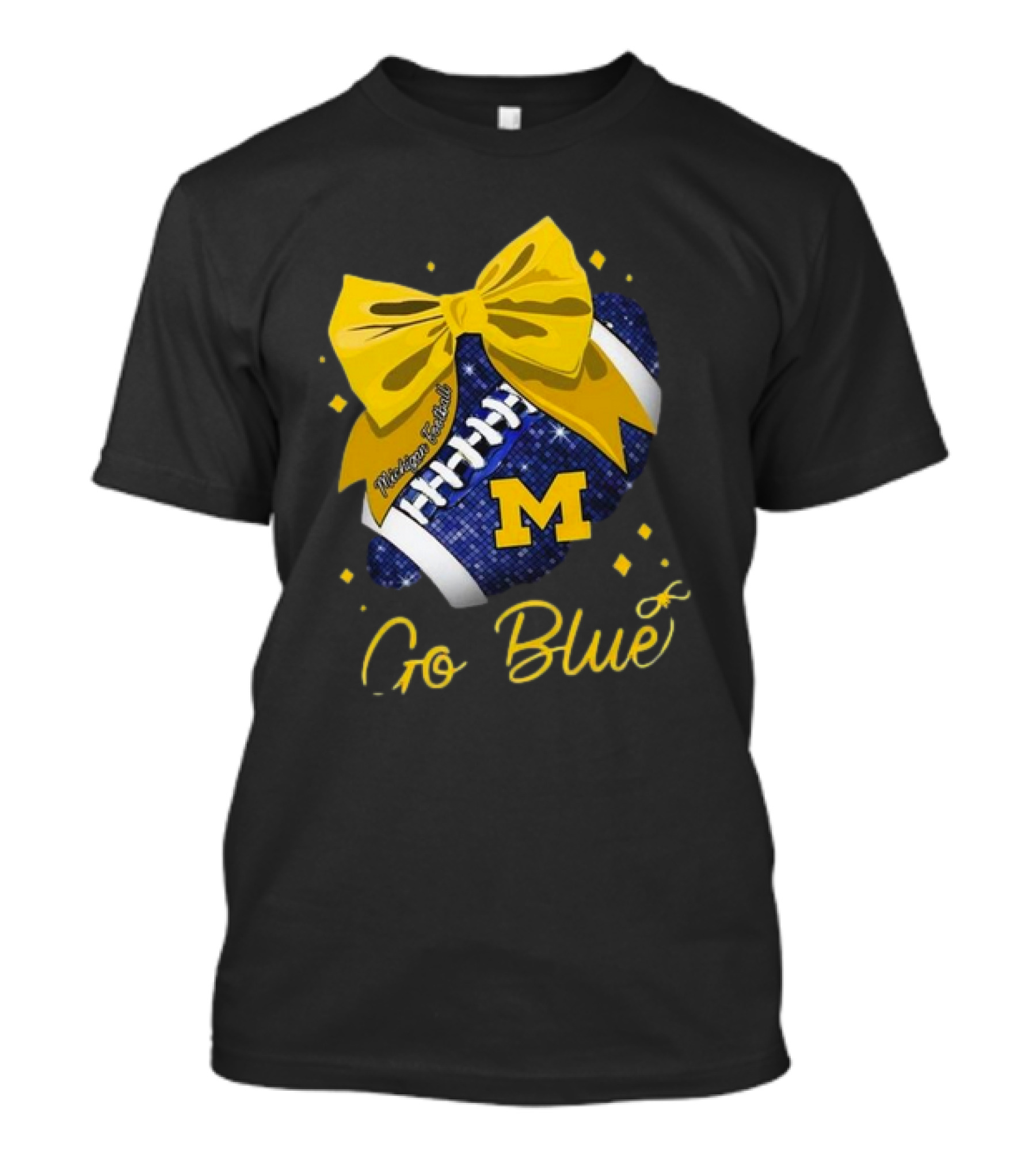 Michigan Wolverines Football Go Blue Bow Girl Michigan Proud T-Shirt