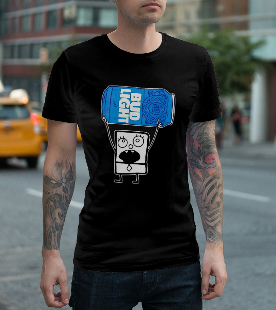Doodlebob Holding Bud Light Can T-Shirt