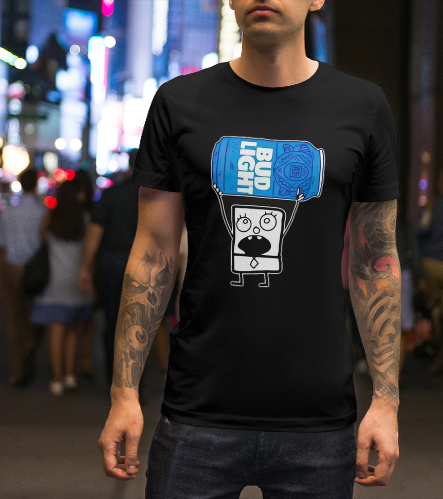 Doodlebob Holding Bud Light Can T-Shirt