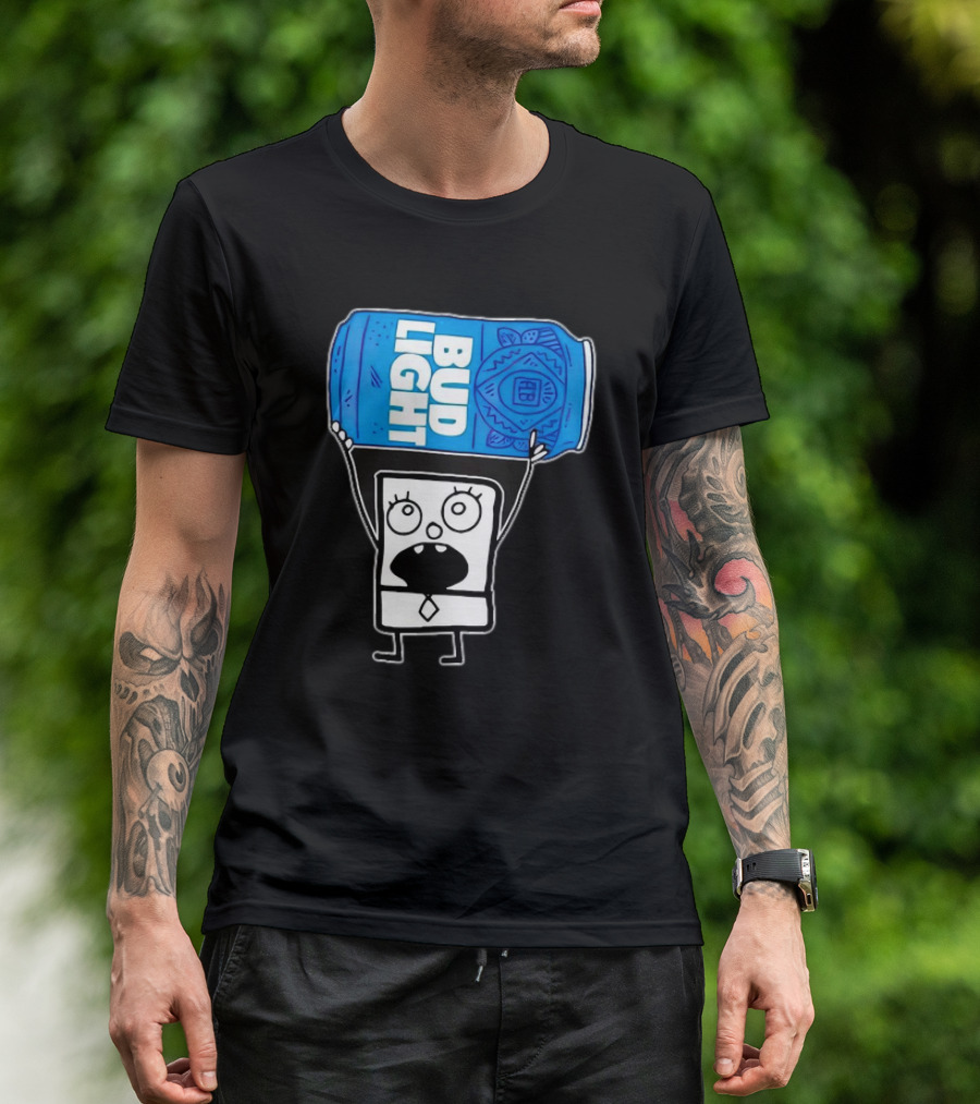 Doodlebob Holding Bud Light Can T-Shirt