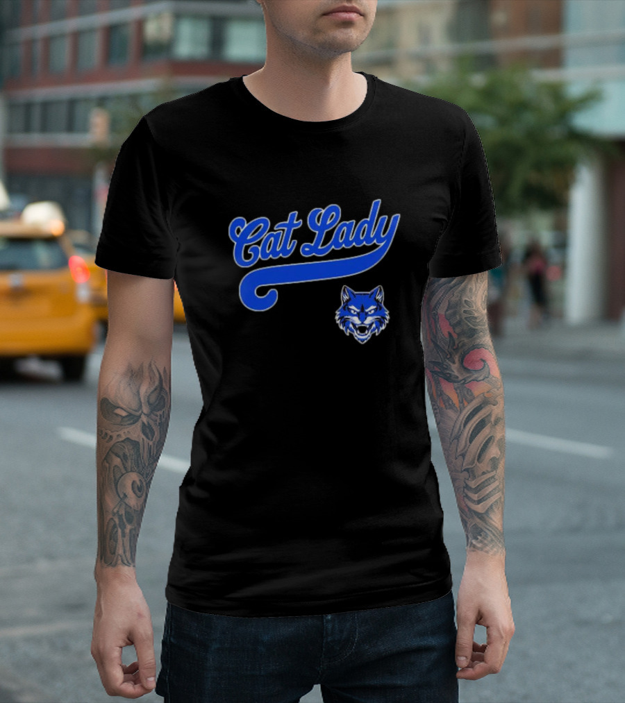 Cat Lady Wildcat Baseball Team T-Shirt