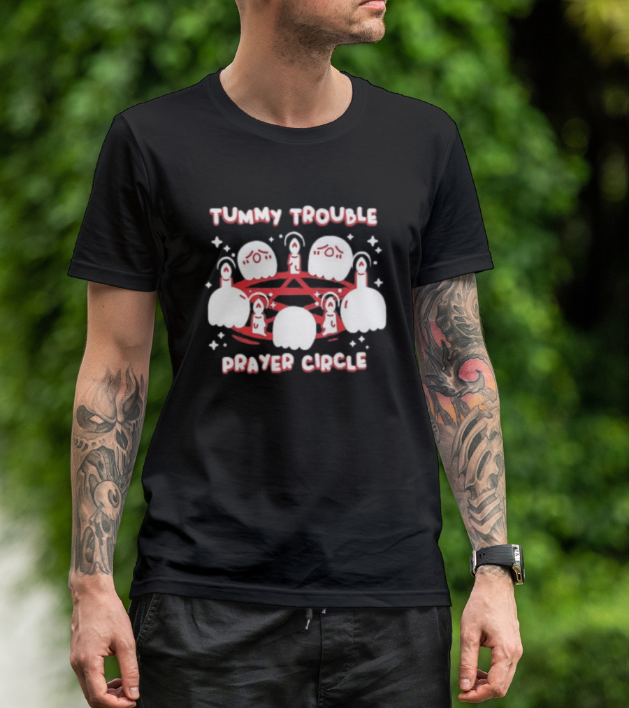 Tummy Trouble Prayer Circle Candle Creatures Ritual T-Shirt