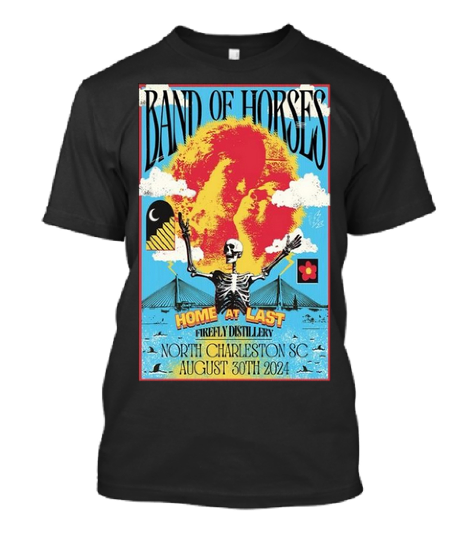Band Of Horses Home At Last August 30 2024 Firefly Distillery North Charleston SC T-Shirt