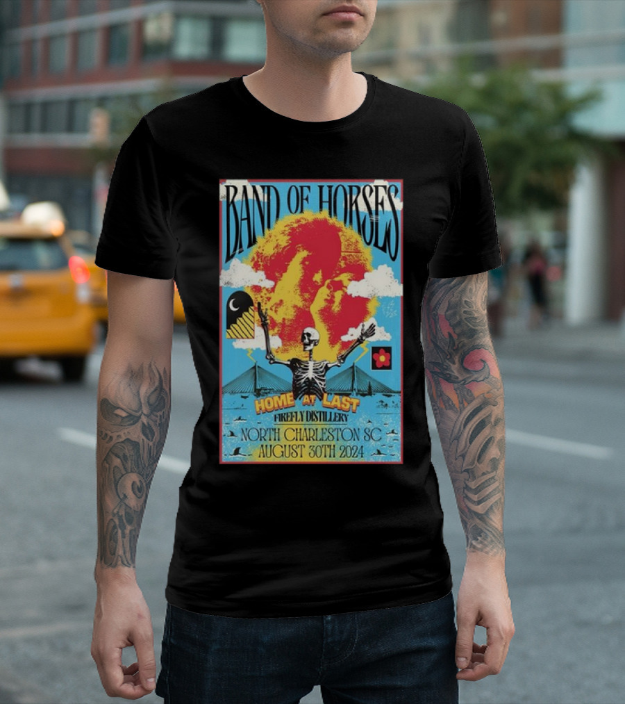 Band Of Horses Home At Last August 30 2024 Firefly Distillery North Charleston SC T-Shirt