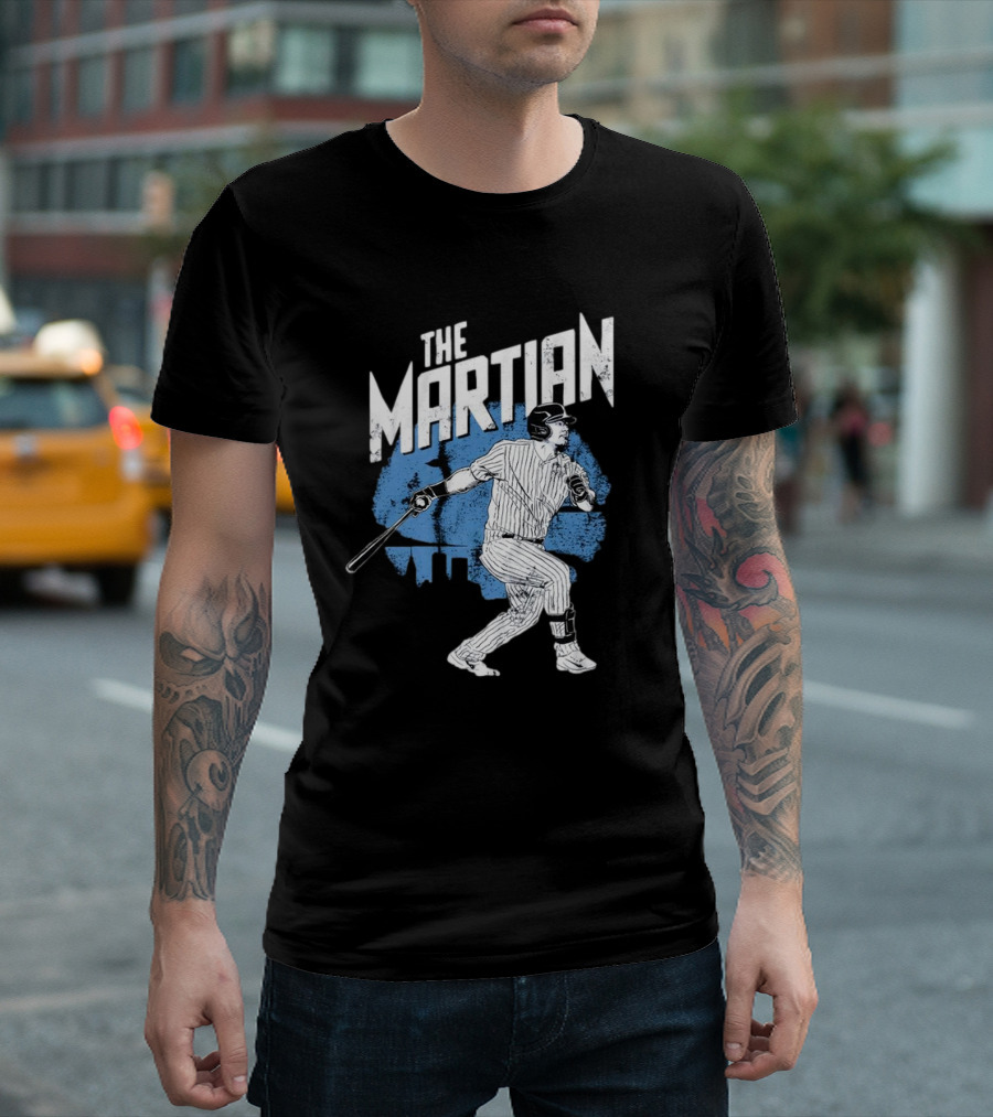 The Martian Jasson Dominguez New York Yankees Baseball Player Skyline T-Shirt