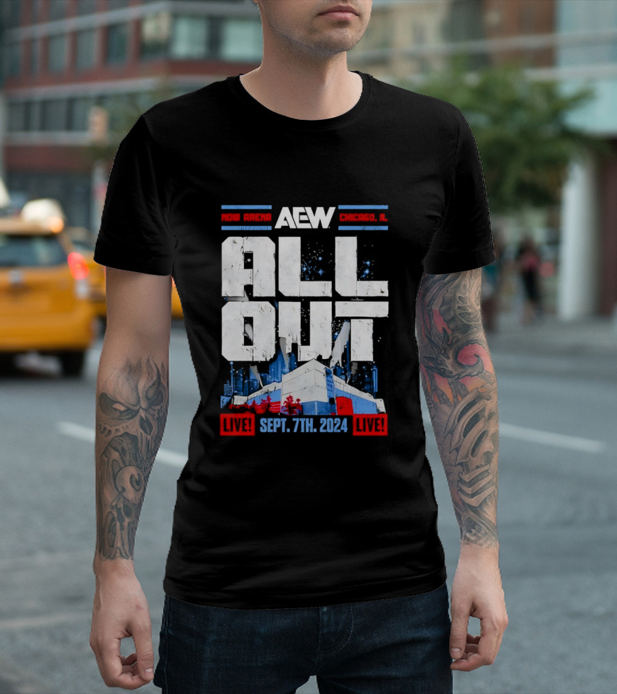 AEW All Out 2024 Vintage NOW Arena Chicago IL Sept 7th 2024 Live T-Shirt