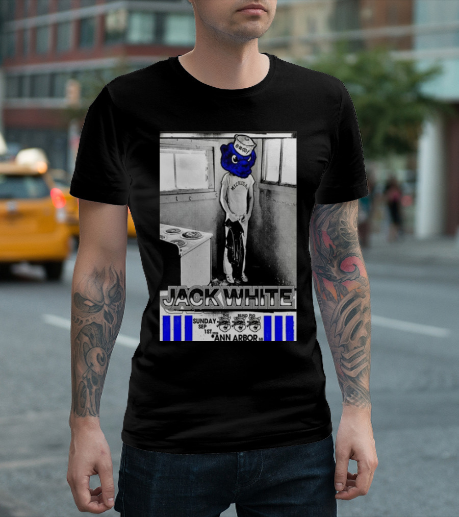 Jack White Michigan Blue Bear Ann Arbor September 1 T-Shirt