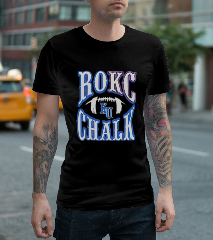 KU Rock Chalk Football Kansas Jayhawks T-Shirt