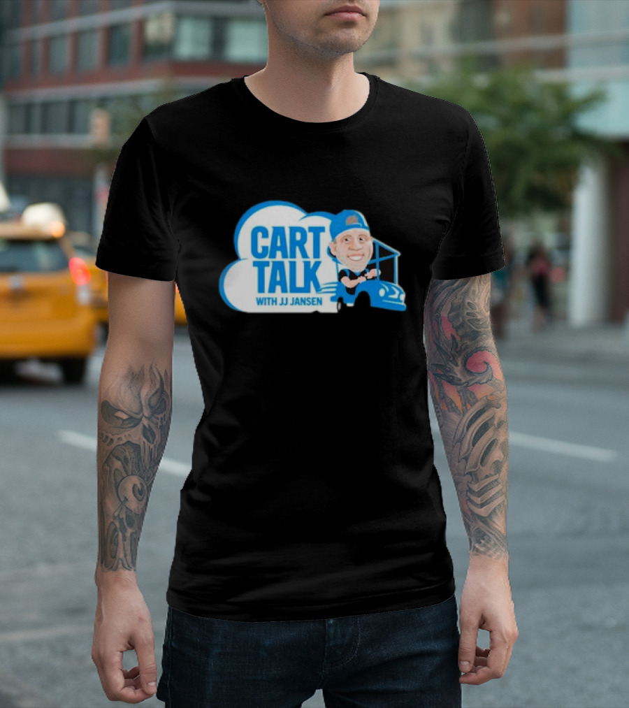 Carolina Panthers Cart Talk with JJ Jansen Blue Cart Cloud T-Shirt