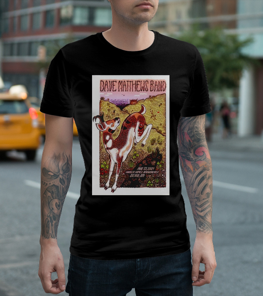 Dave Matthews Band Aug 27 2024 Hayden Homes Amphitheater Bend OR Deer T-Shirt