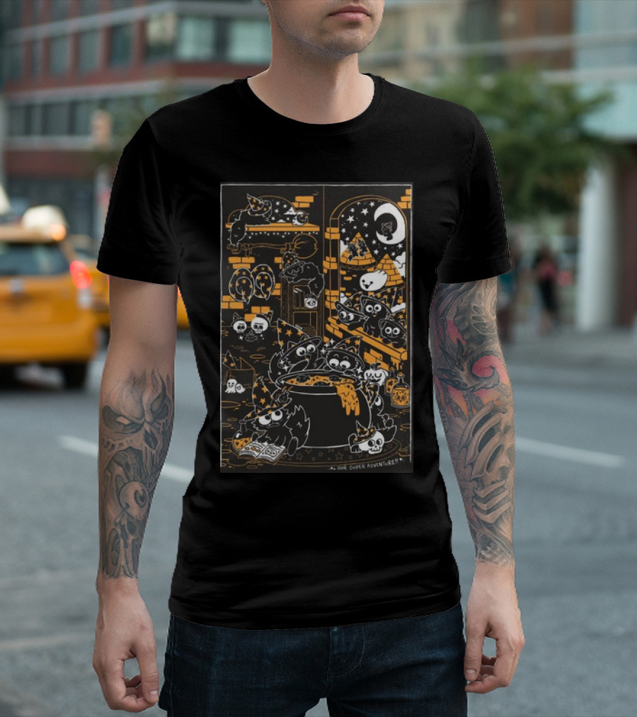 Our Super Adventure Wizard Cats in Magical Potion Room T-Shirt