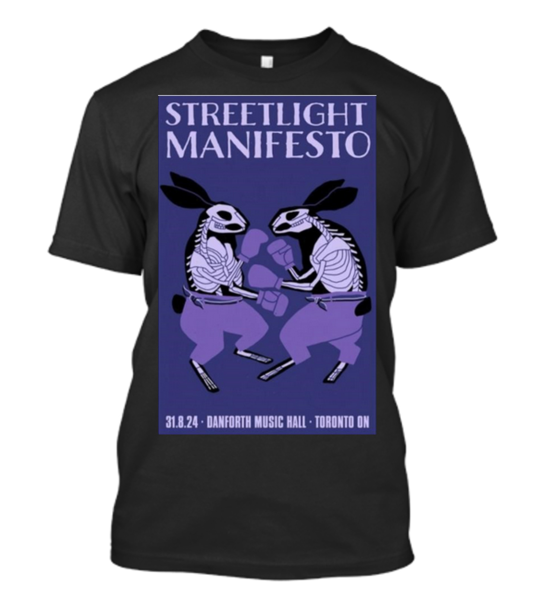 Streetlight Manifesto Danforth Music Hall Toronto ON Aug 31 2024 Boxing Skeleton Rabbits T-Shirt