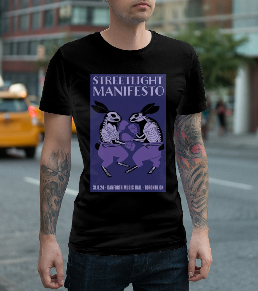 Streetlight Manifesto Danforth Music Hall Toronto ON Aug 31 2024 Boxing Skeleton Rabbits T-Shirt