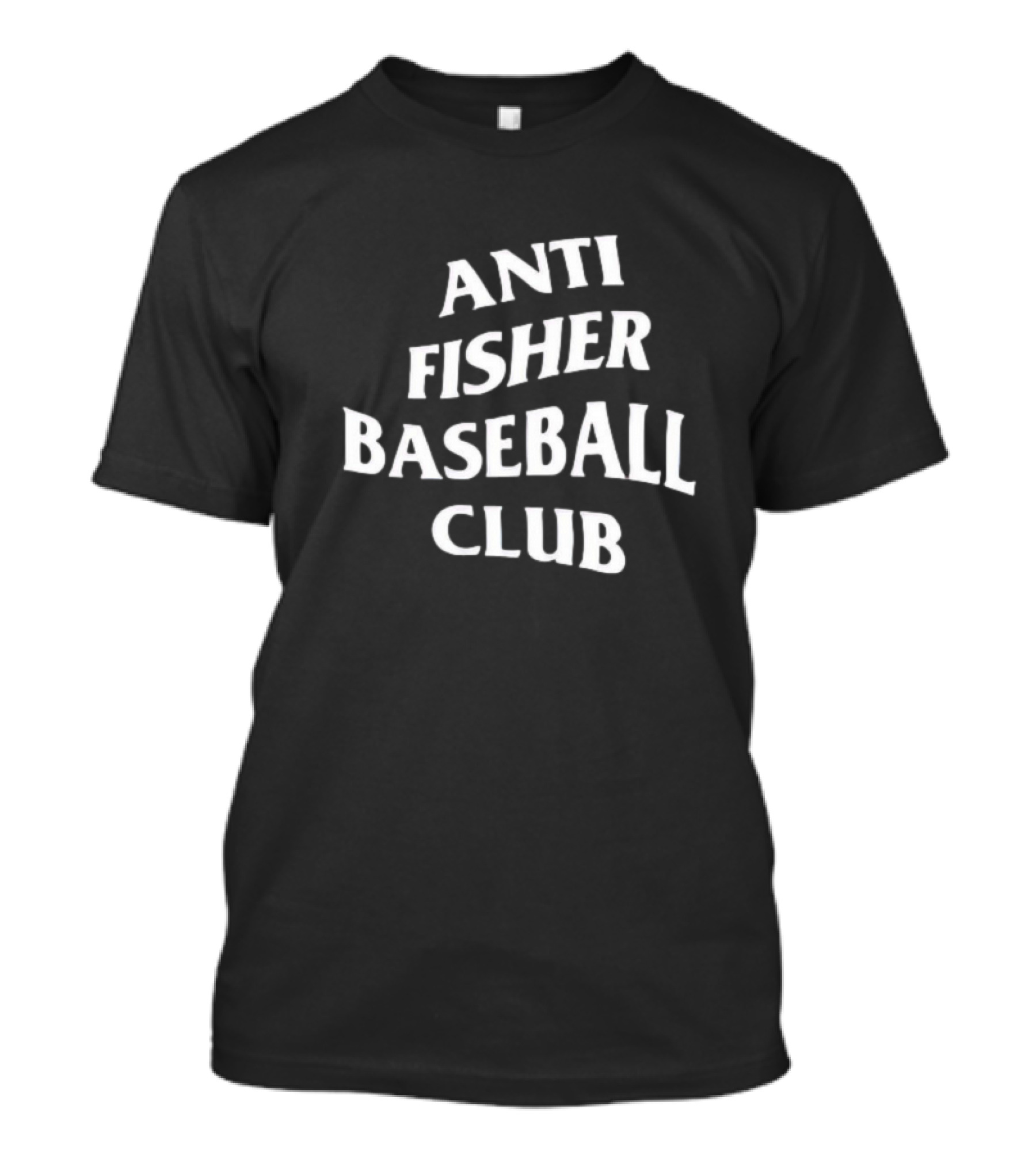 Anti Fisher Baseball Club Statement Typography T-Shirt
