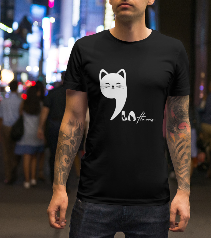 Cat Comma La Harris Whimsical Feline T-Shirt