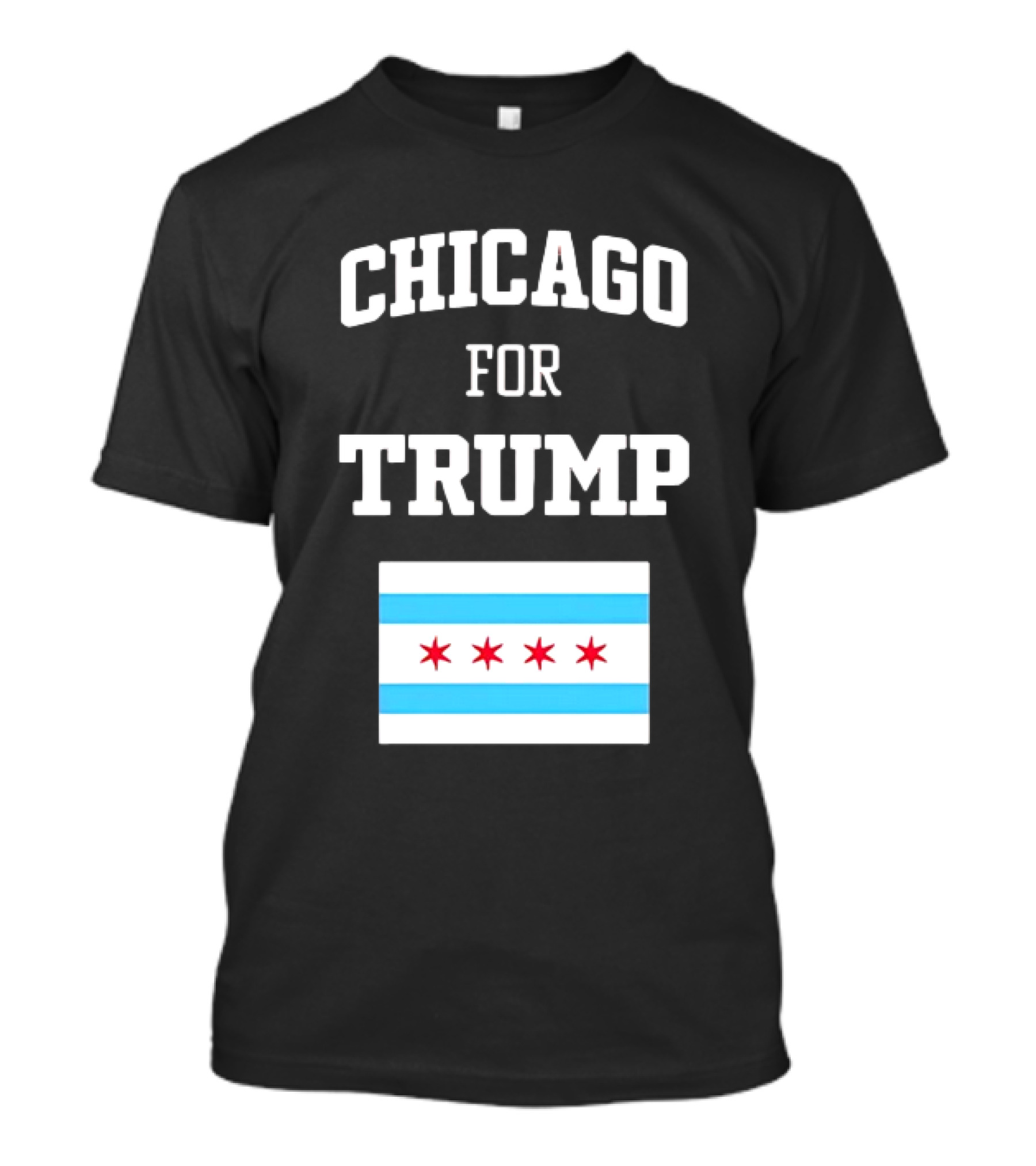 Chicago For Trump 2024 With Iconic Chicago Flag T-Shirt