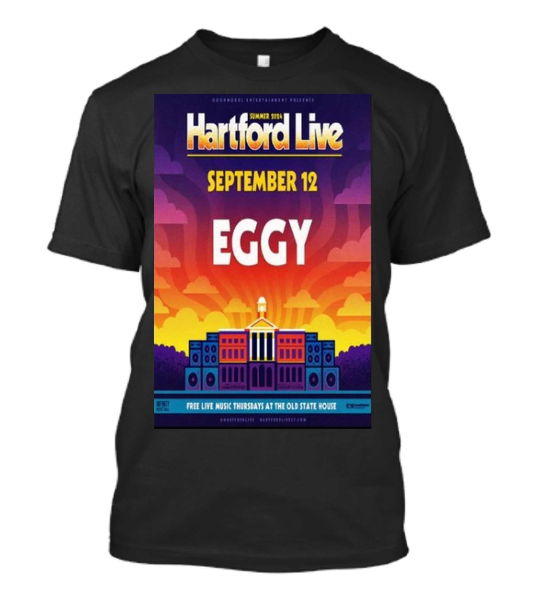 Eggy Live September 12 2024 The Old State House Hartford CT Concert T-Shirt