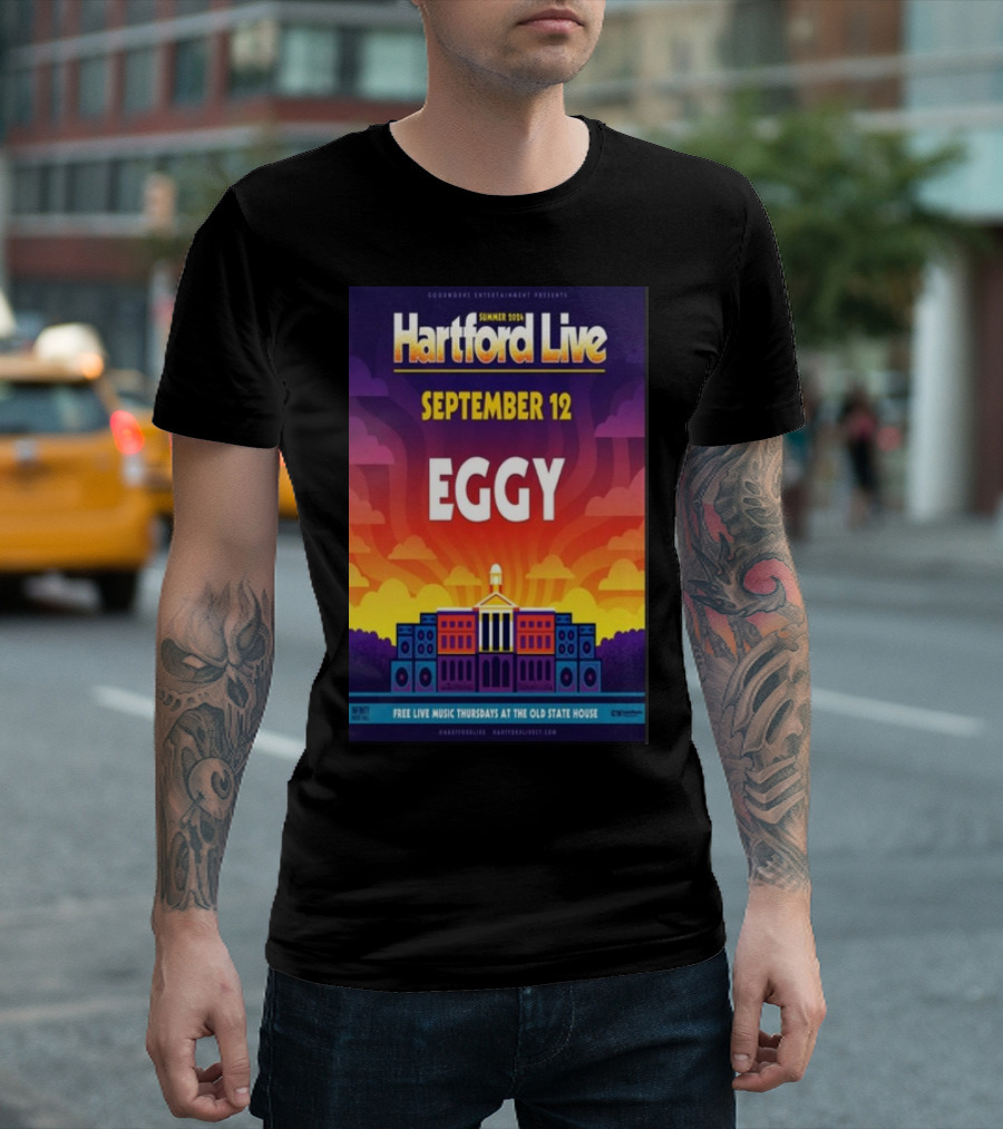 Eggy Live September 12 2024 The Old State House Hartford CT Concert T-Shirt