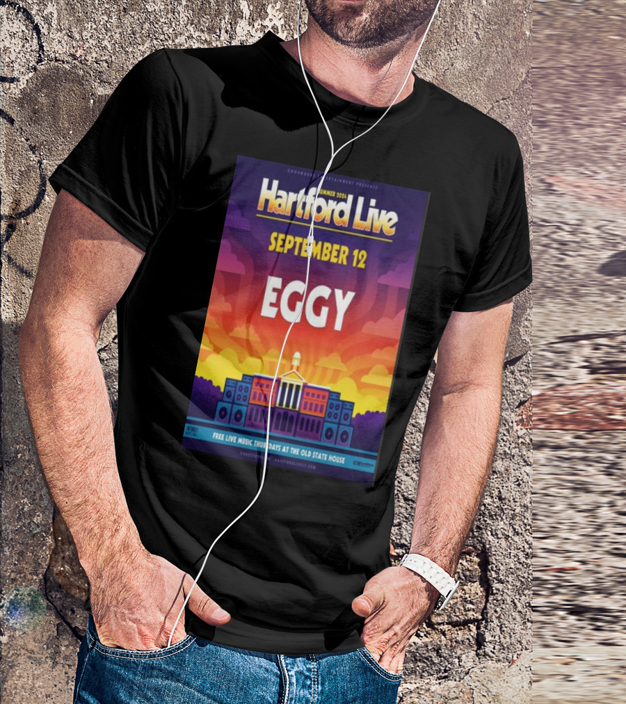 Eggy Live September 12 2024 The Old State House Hartford CT Concert T-Shirt