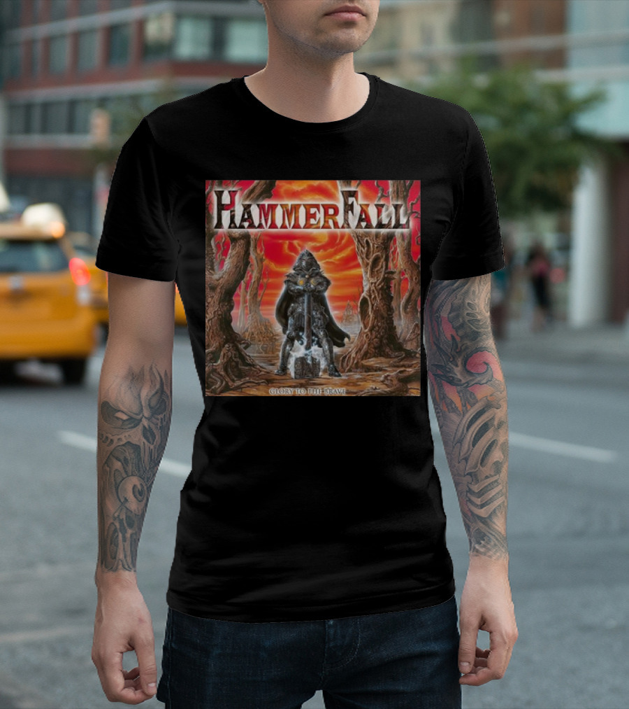 Hammerfall Glory To The Brave 1st November 2024 Fantasy Warrior Album T-Shirt