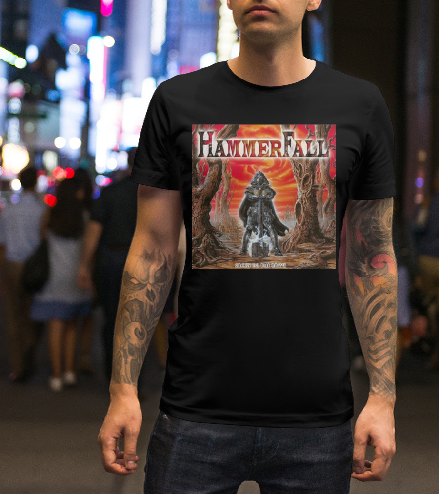 Hammerfall Glory To The Brave 1st November 2024 Fantasy Warrior Album T-Shirt