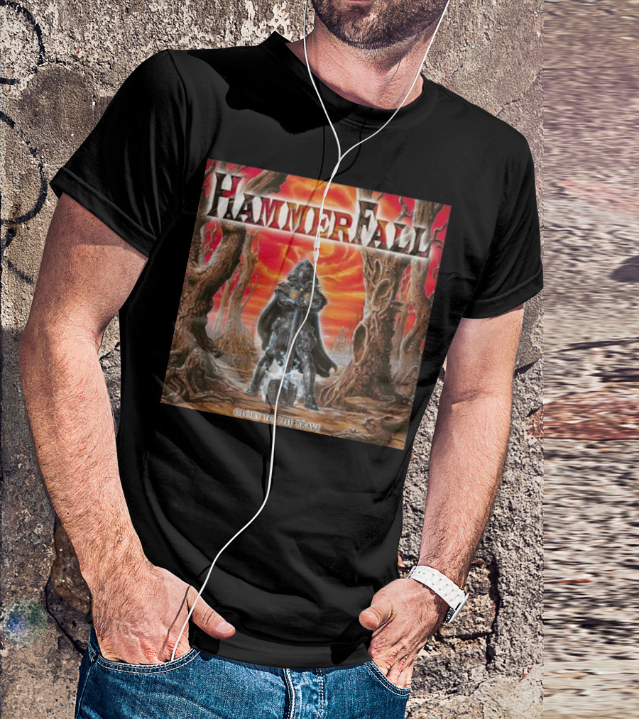 Hammerfall Glory To The Brave 1st November 2024 Fantasy Warrior Album T-Shirt