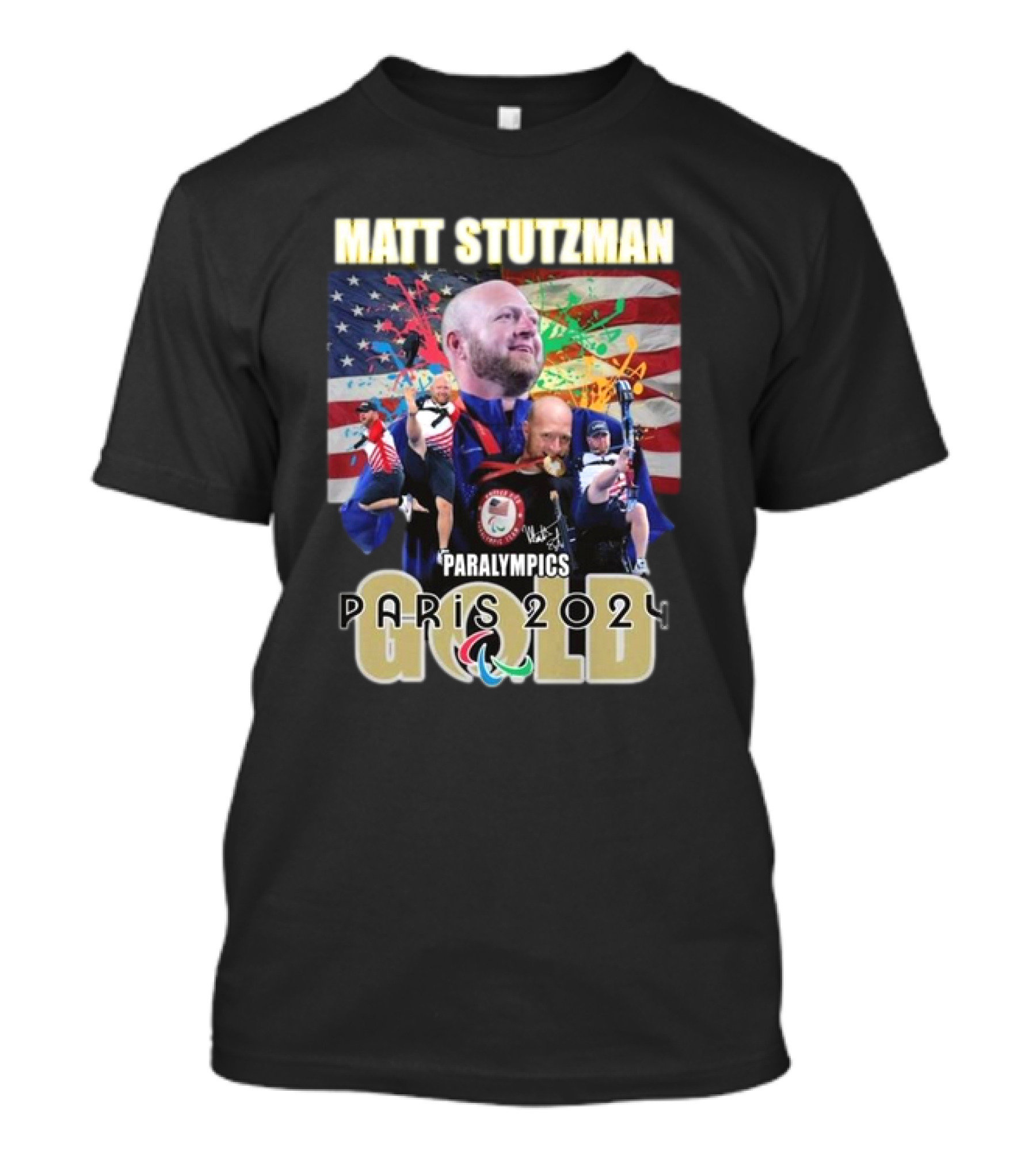 Matt Stutzman Paralympics Gold Paris 2024 USA Flag T-Shirt