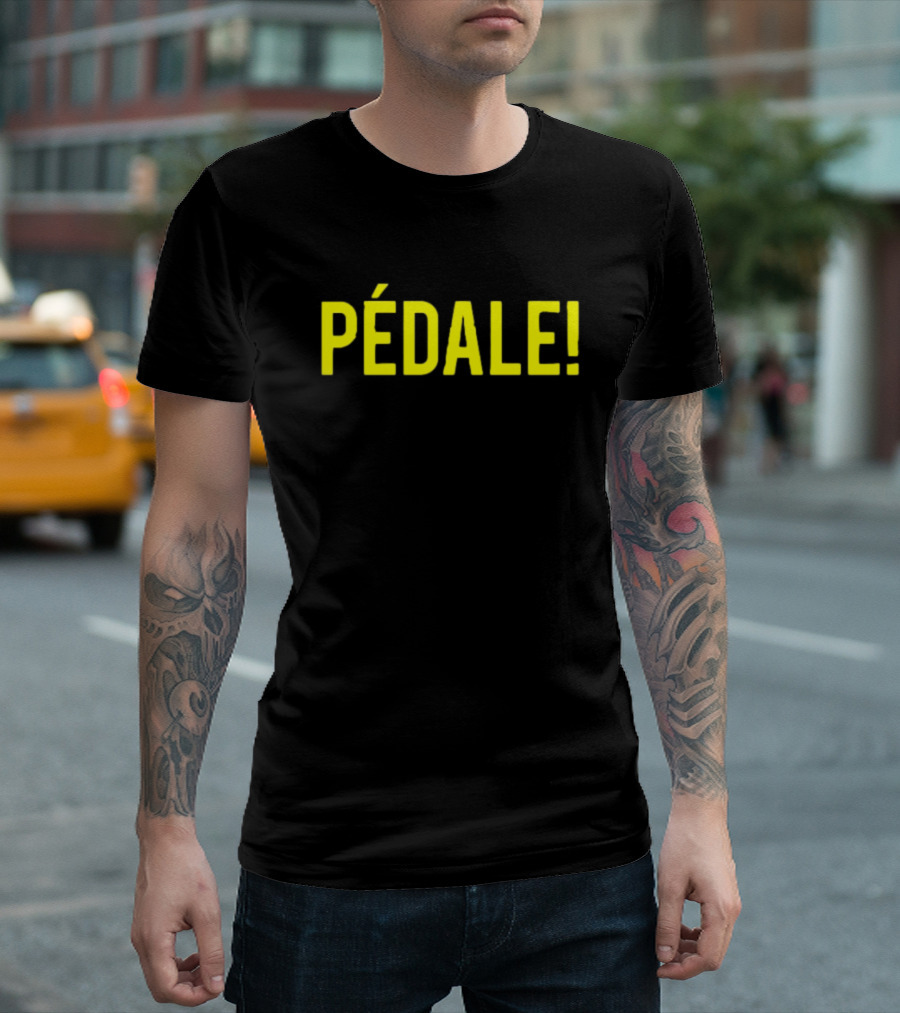 Pédale Bold Yellow Exclamation French Text T-Shirt