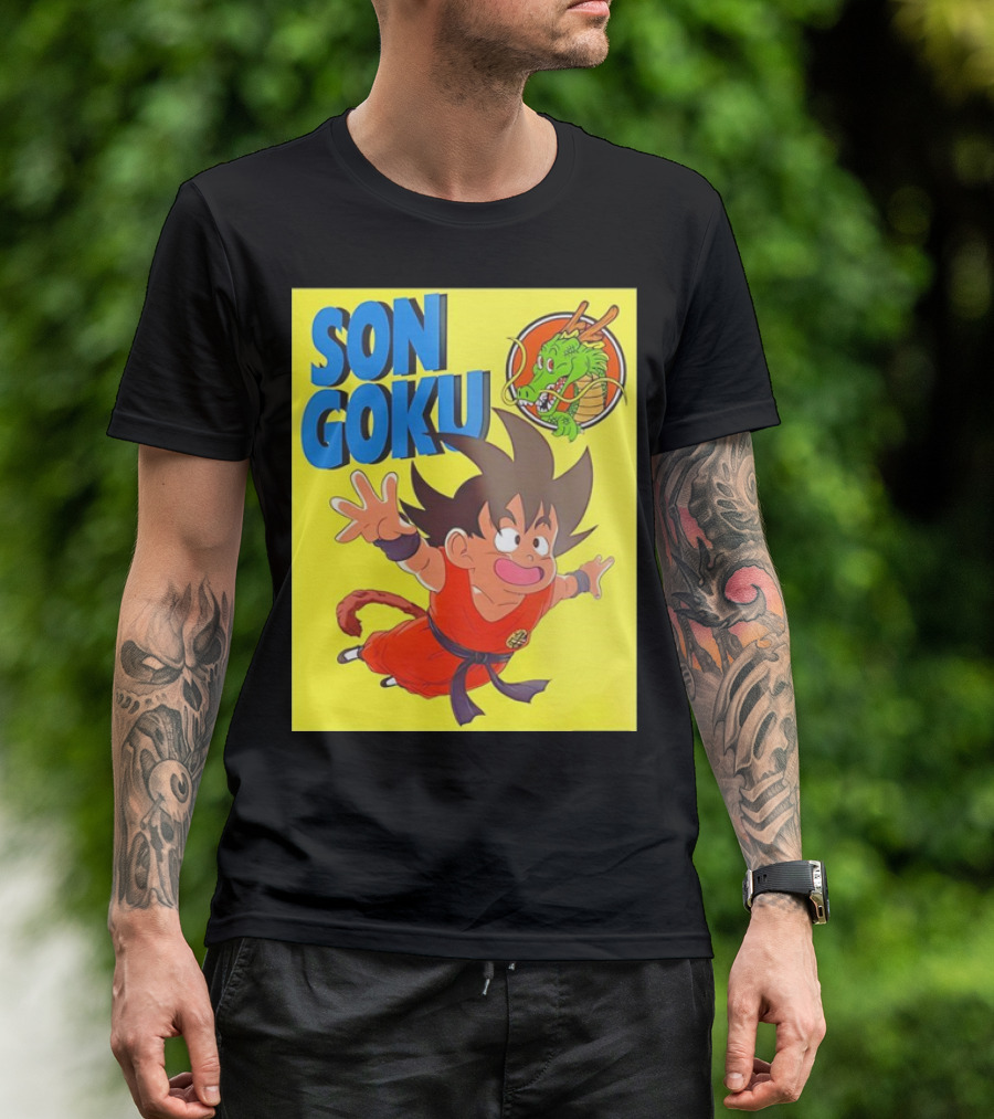 Son Goku Dragon Ball Shenron Super Mario Bros 3 Fusion T-Shirt
