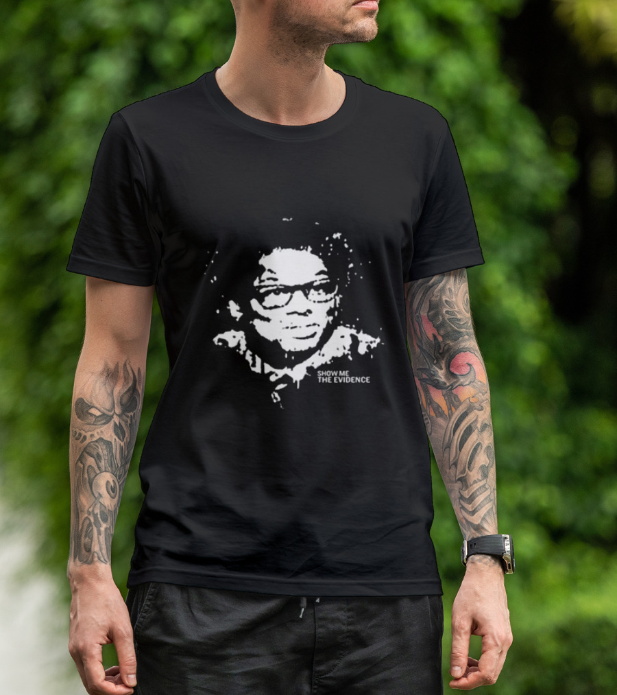 Thomas Sowell Show Me The Evidence Face Stencil T-Shirt