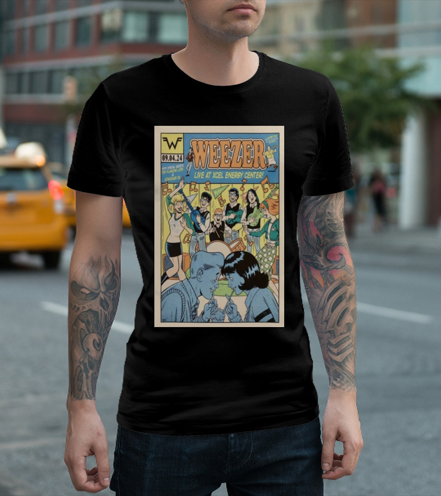 Weezer Live at Xcel Energy Center St Paul MN Sept 4 2024 Comic Style Cover T-Shirt