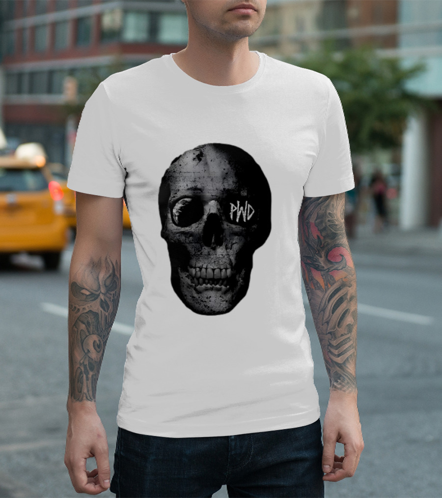 PWD Parkway Drive Dark Days 2012 Atlas Skull Image T-Shirt