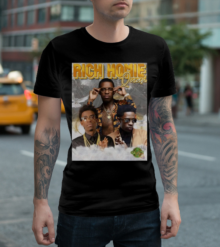 Rich Homie Quan Tribute with Dramatic Doves and Urban T-Shirt